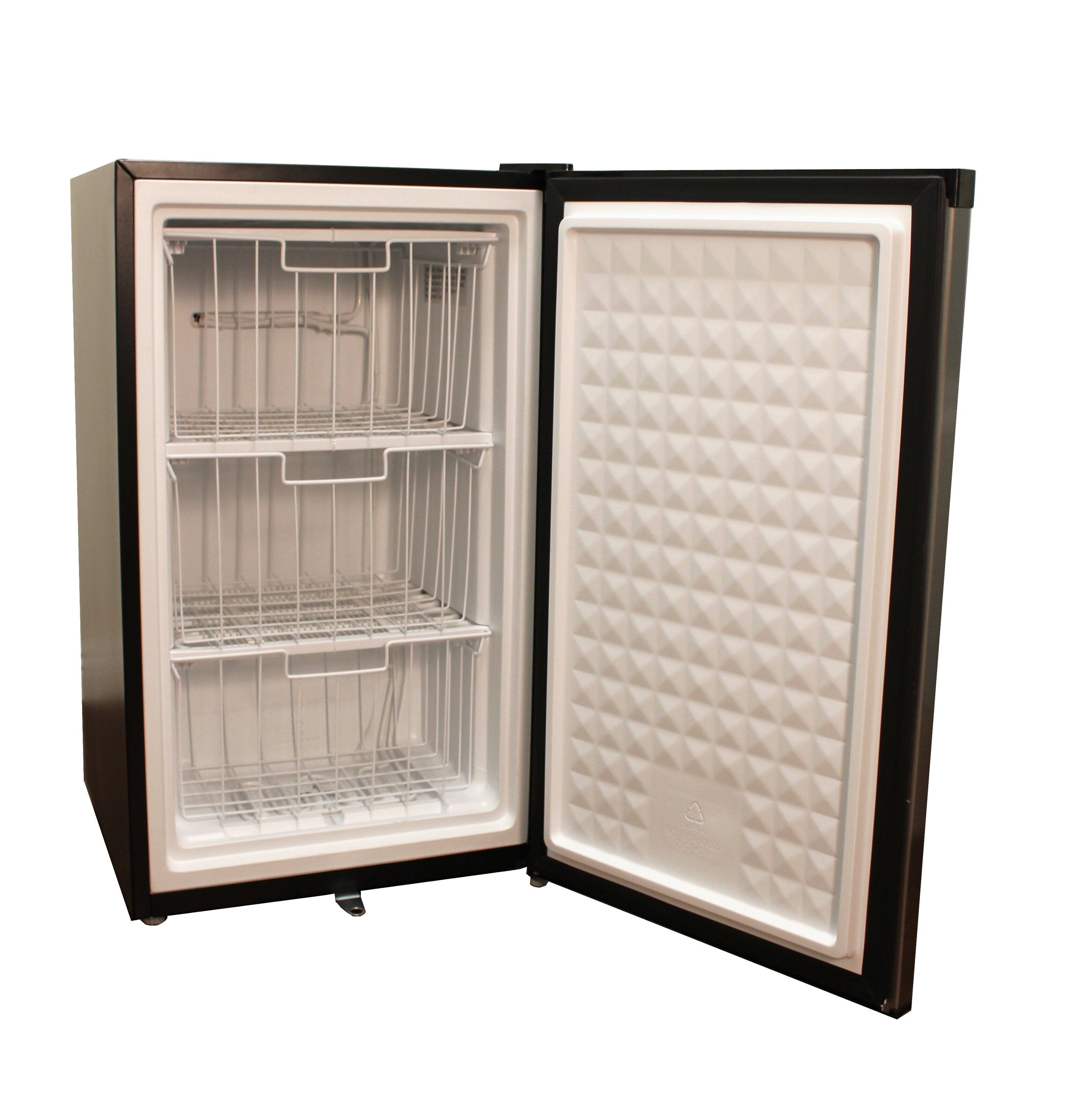 Angle. SPT - 3.0 Cu. Ft. Upright Freezer - Stainless steel.