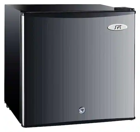 Front. SPT - 1.1 Cu. Ft. Upright Freezer - Stainless steel.