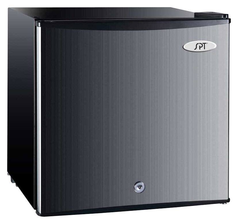 Front. SPT - 1.1 Cu. Ft. Upright Freezer - Stainless steel.