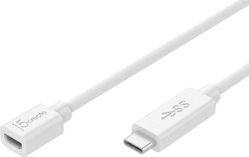 Angle. j5create - USB-C 3.1 to Type-A Adapter - White.