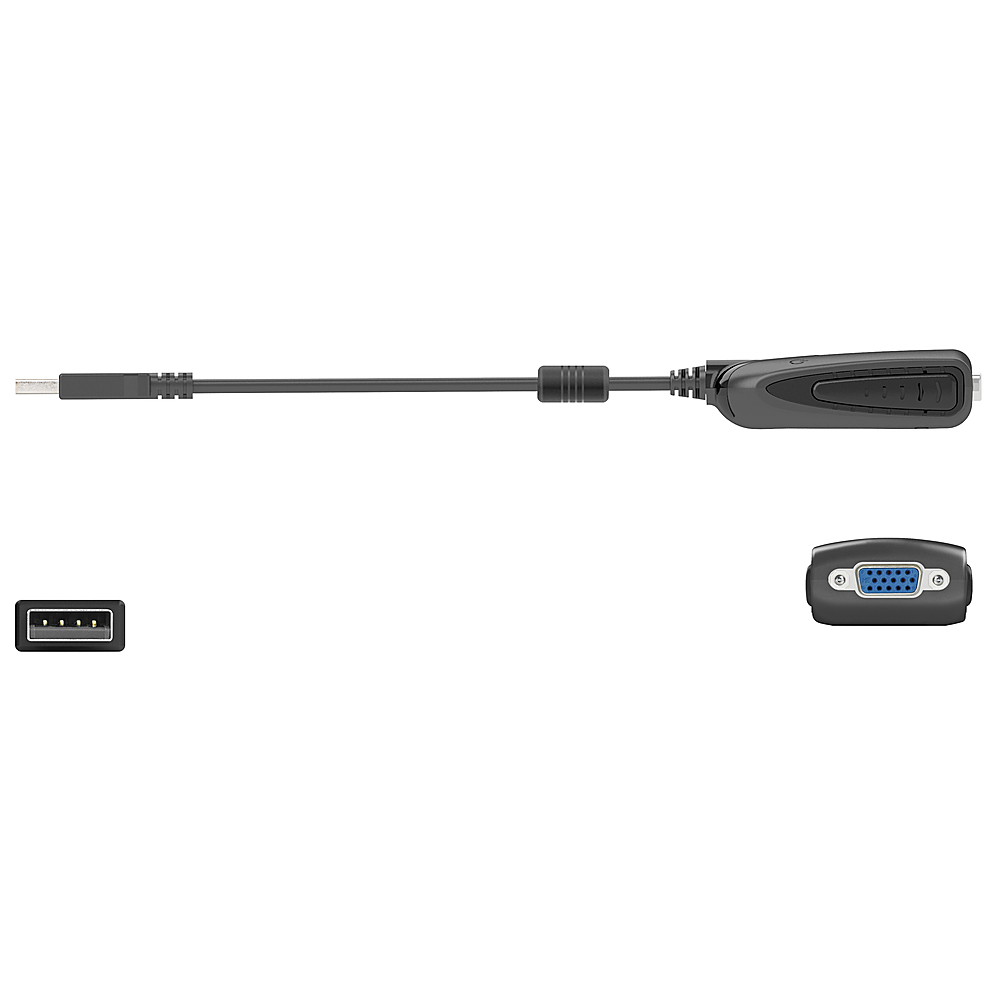 Left View: j5create - USB-A-to-VGA Adapter - Black
