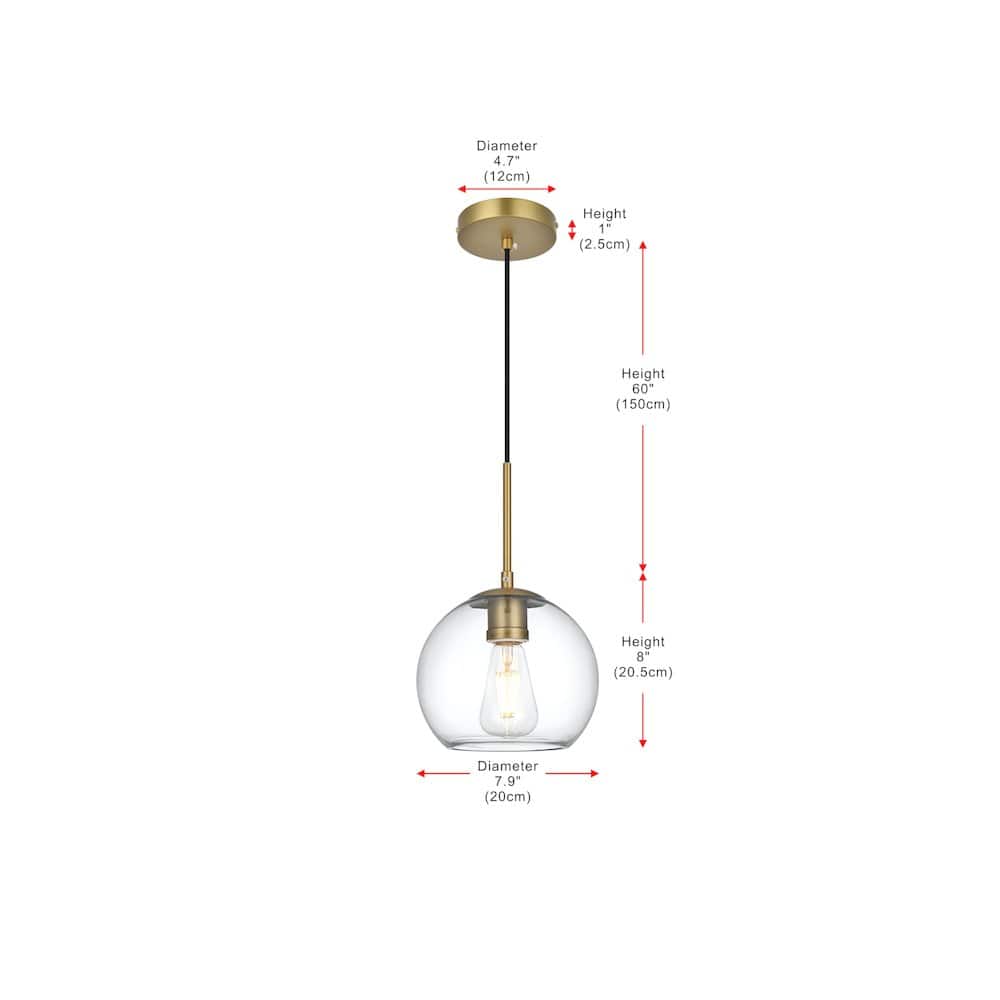Living District - Baxter 8 Inch Pendant Clear Shade in Satin Gold - Satin Gold And Clear price history on PriceWatchPro
