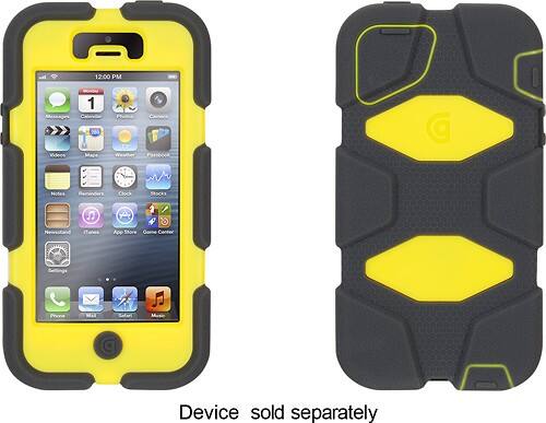 Front Standard. Griffin Technology - Survivor Case for Apple® iPhone® 5 - Citron/Gray.