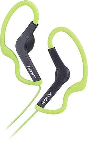 Front. Sony - Earbud Headphones - Green.