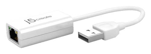 Angle. j5create - USB 2.0 Ethernet Adapter - White.
