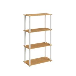 FurniFact - Engineered Wood bookcase with sturdy construction and versatile design - Beech/White