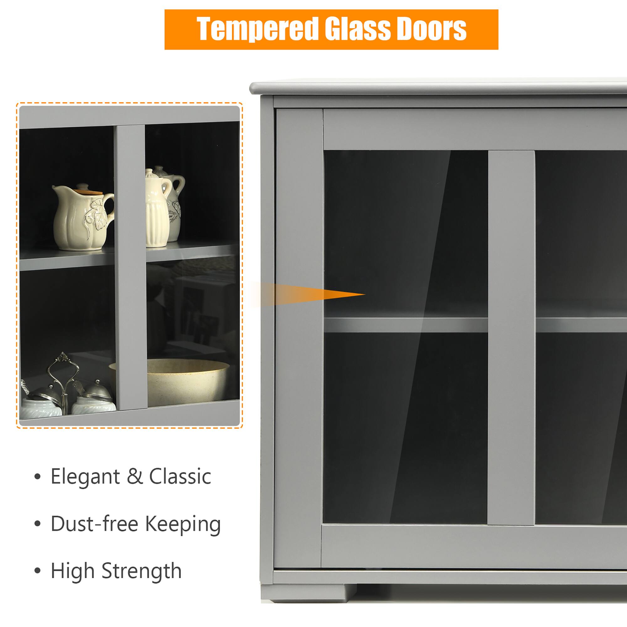 Tempered Glass Doors: Elegant & Classic, Dust-free Keeping, High Strength