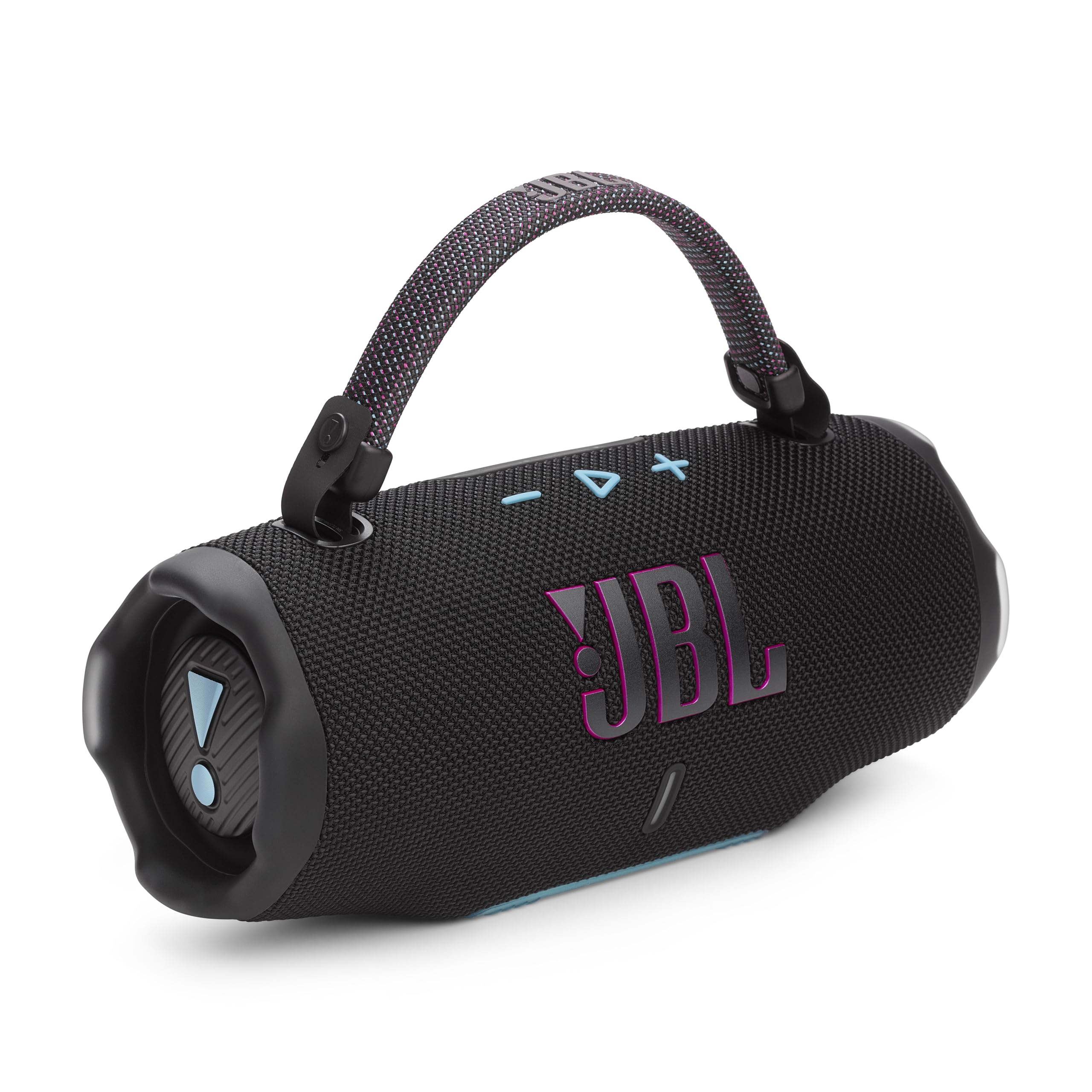 Angle. JBL - Charge 6 Portable Wireless Speaker - 2025 - Black/Teal.