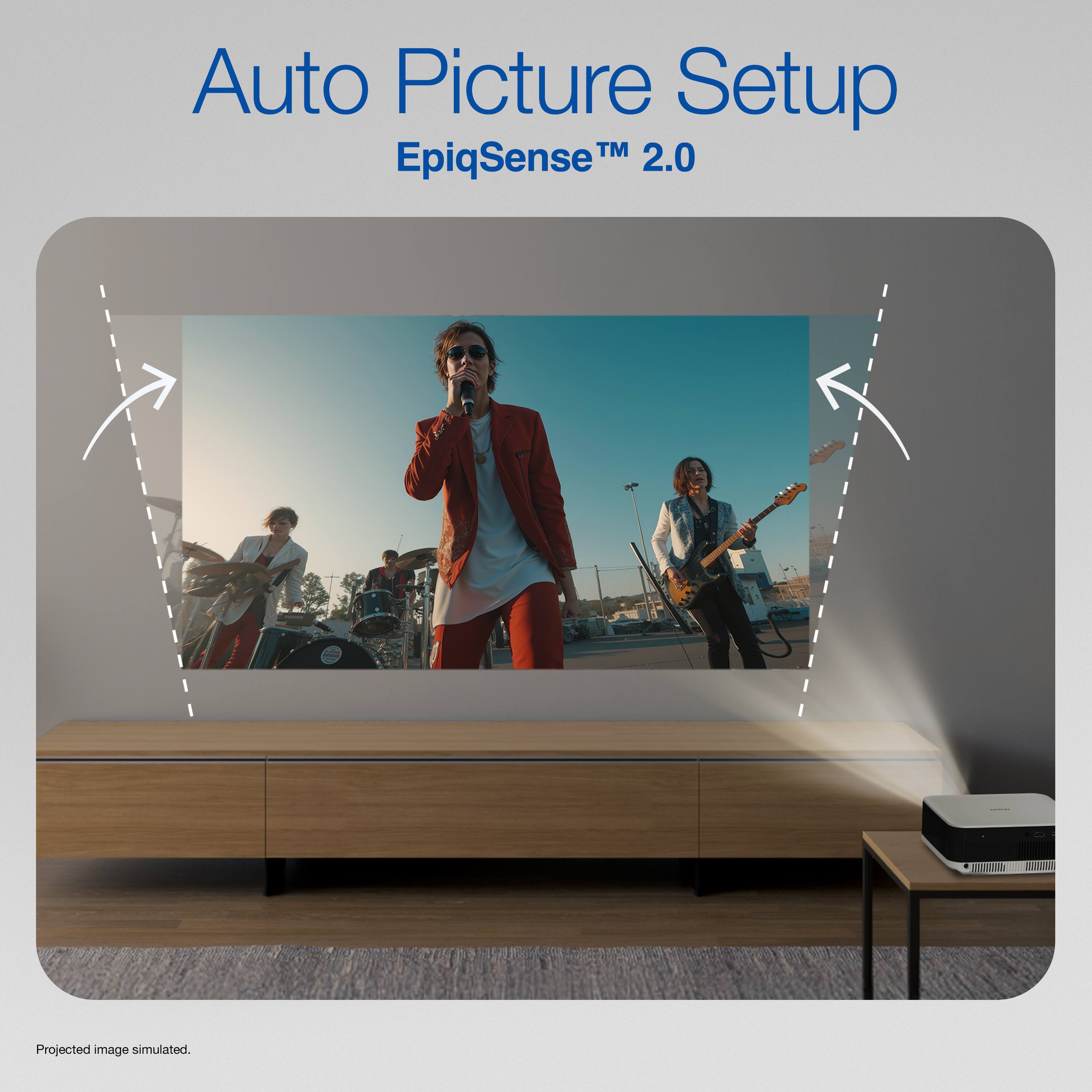Auto Picture Setup  
EpiqSense™ 2.0  
Projected image simulated.