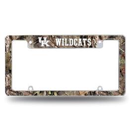 Rico Industries - Kentucky Wildcats Chrome Metal License Plate Frame with Bold Mossy Oak Camouflaged Camo Design - Multi