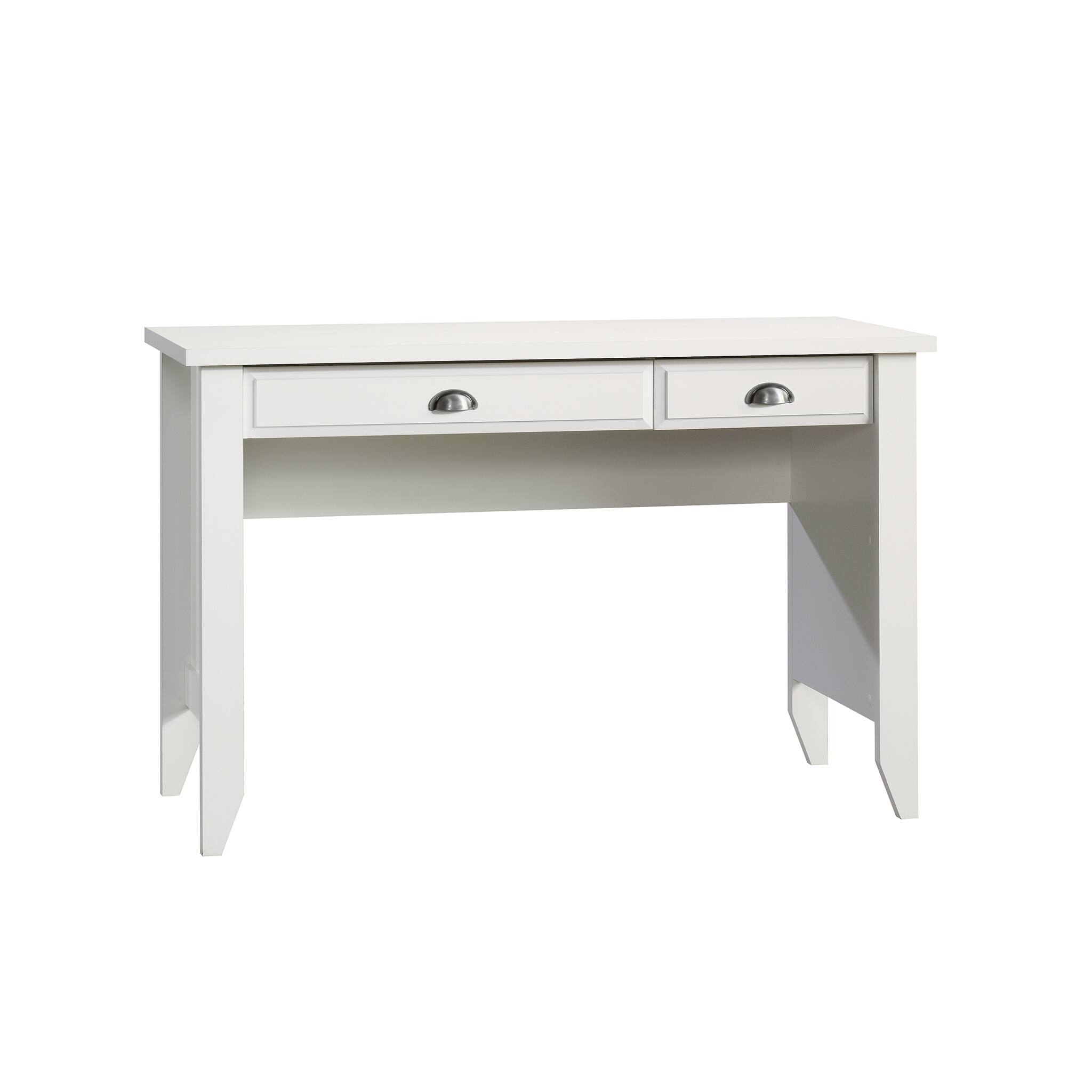 Front. Spaco - 47x19" Computer Desk with Flip Down Keyboard Shelf, 2 Large Drawers - White.