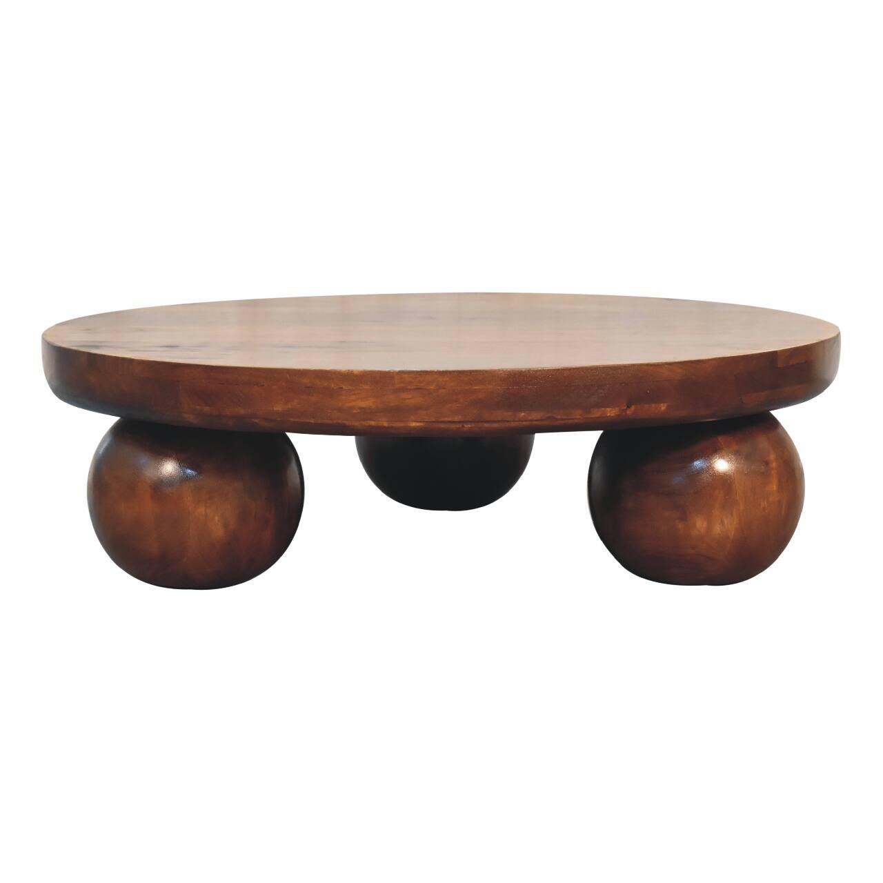 Alt View 4. Artisan Furniture - Artisan Furniture Solid Wood Chestnut Central Ball Table, Brown - Brown.