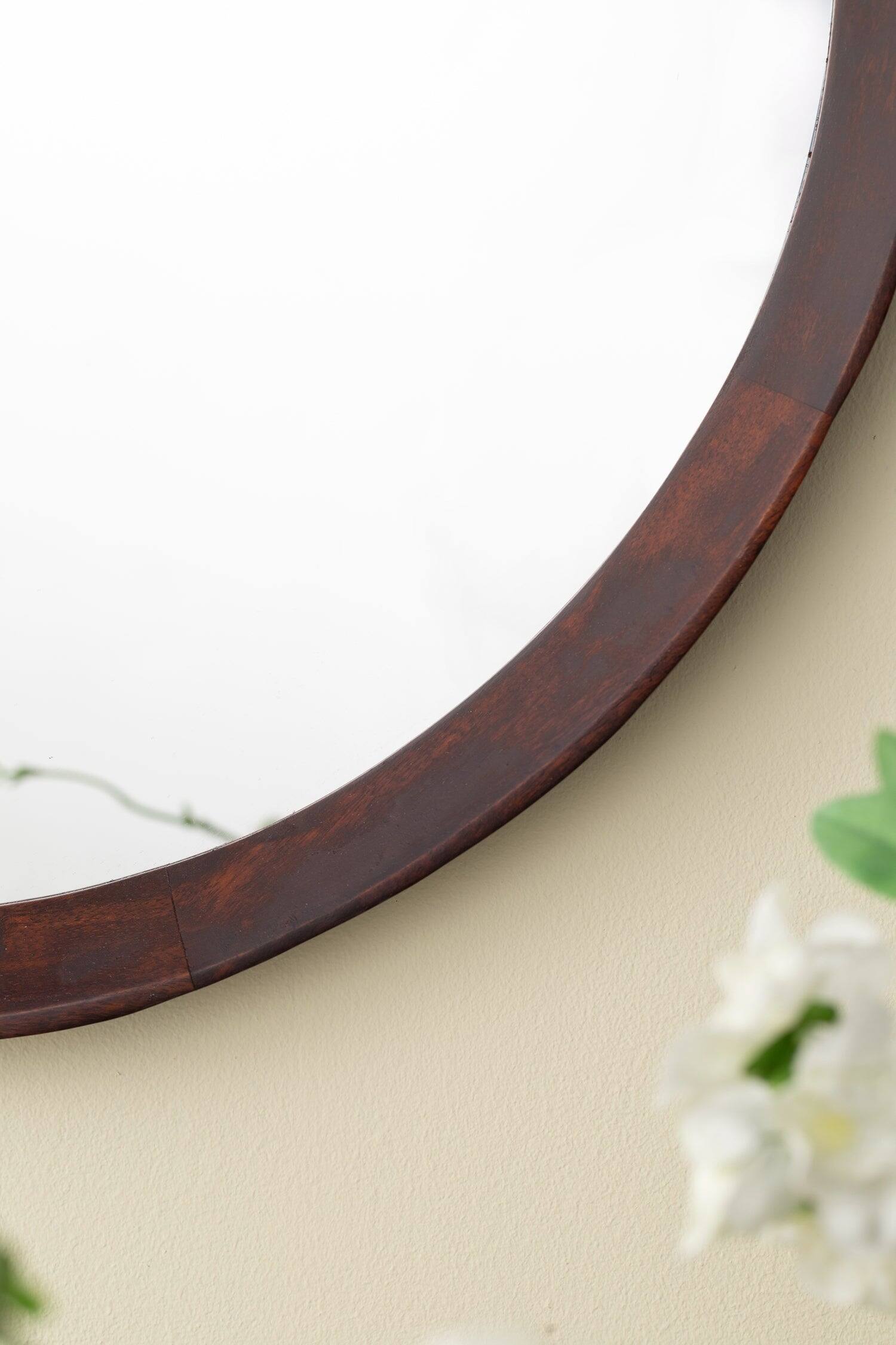 Alt View 8. BreeBe - 20x1.5 Transitional Mango Wood Wall Mirror Solid Wood Frame for Bathroom Entryway Console or Leaning Wall Decor - Dark Brown.