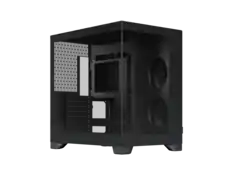Front. Fractal Design - Fractal Design Pop 2 Vision Black - Dual-Chamber Case with Glass Panels, 4 Fans, E-ATX Support - Black.