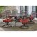 Alt View 13. Hanover - Traditions 7-Piece Dining Set with a 60 In. Round Cast-top Table and Six Swivel Rockers - Alumicast/Red.