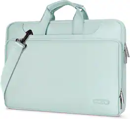 mosiso - 360 Protective Laptop Bag 13 inch, Computer Carrying Case with Shoulder Strap for MacBook Air Pro Neo 13, HP Dell Asus - Mint Green