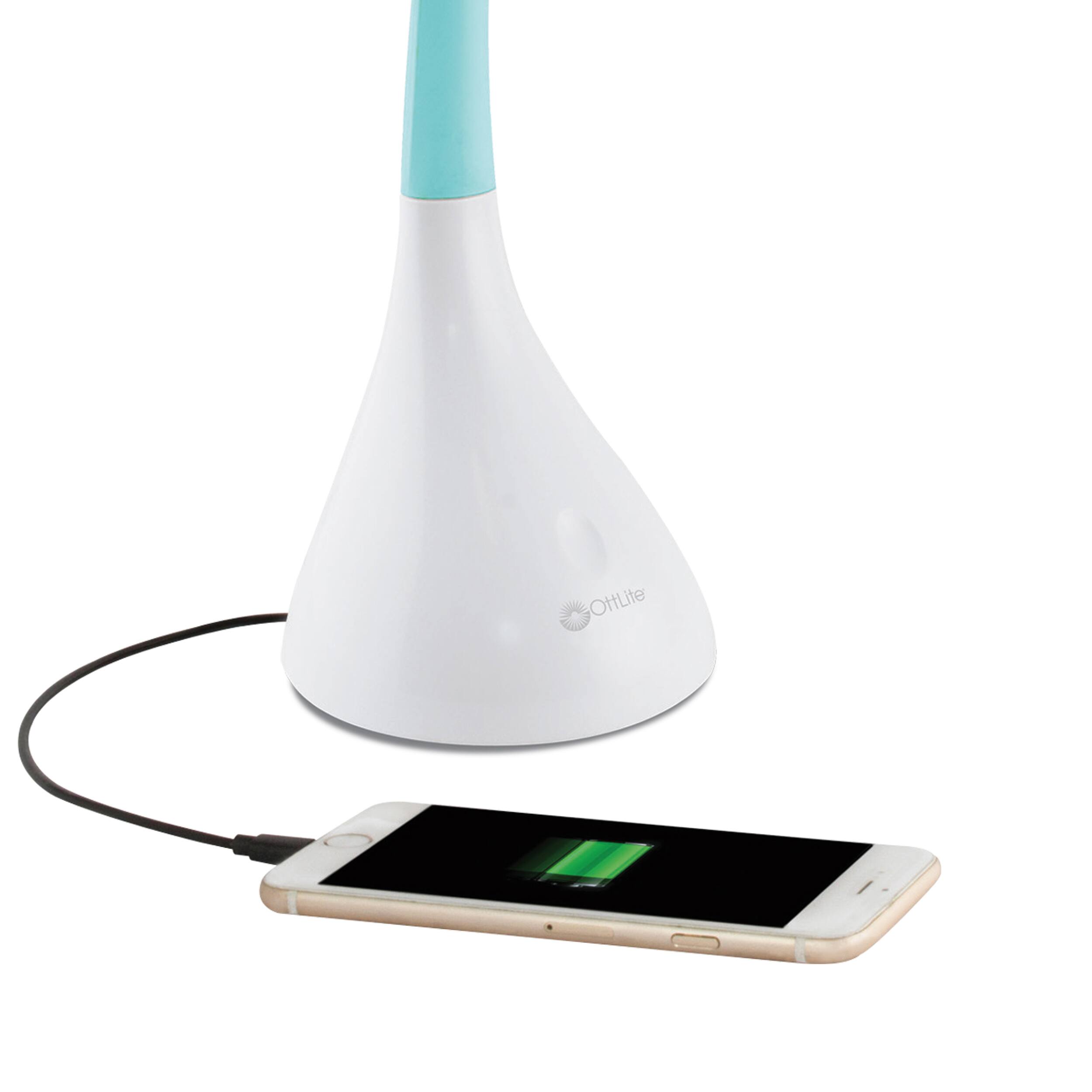 Alt View 6. OttLite - Creative Curves LED Desk Lamp - White.