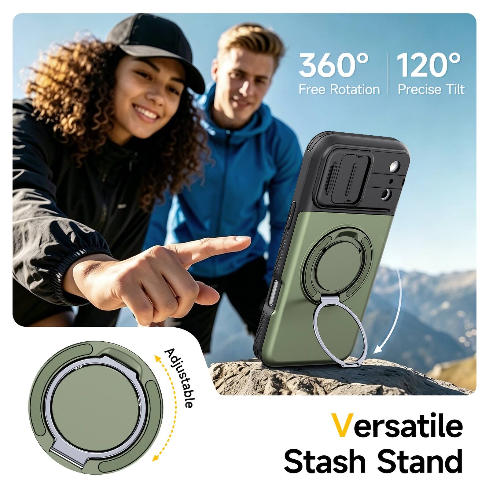 360° 120° Free Rotation Precise Tilt Adjustable Versatile Stash Stand