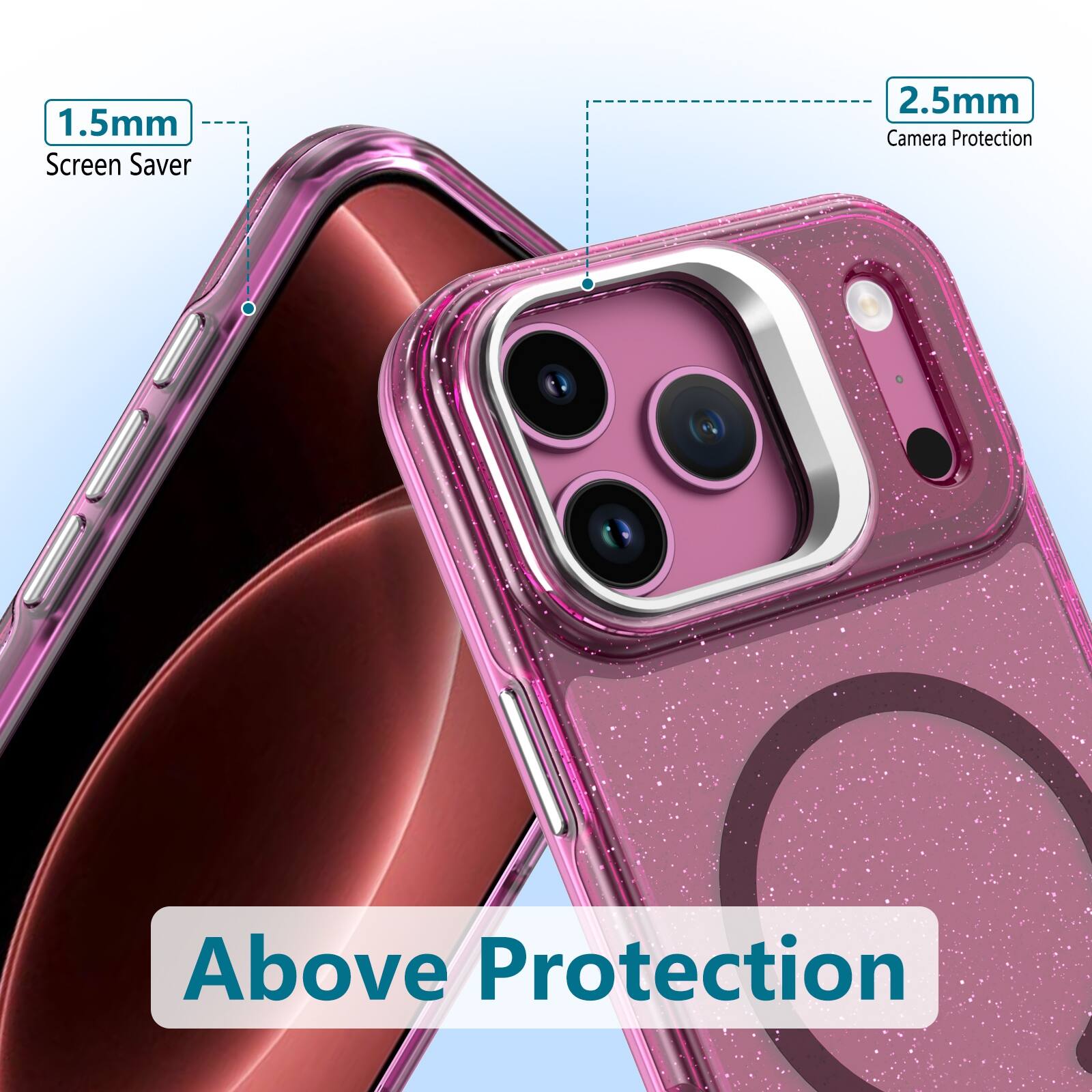 1.5mm Screen Saver  
2.5mm Camera Protection  
Above Protection