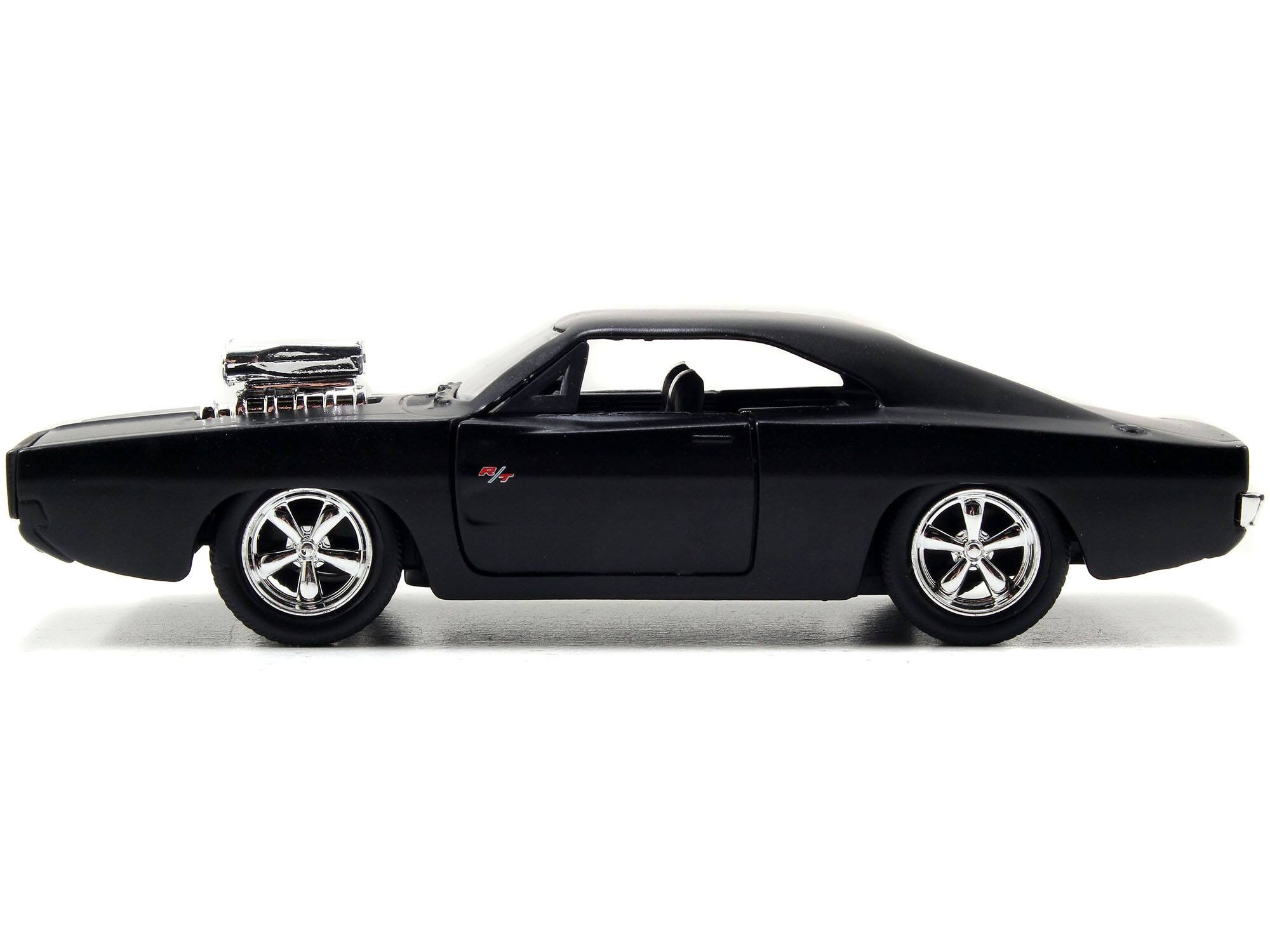 Angle. Jada - Dom's Dodge Charger R/T Matt Black "Fast & Furious" Movie 1/32 Diecast Model Car by Jada - Matt Black.