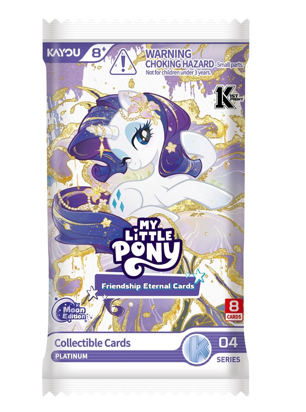KAYOU 8+  
WARNING CHOKING HAZARD-Small parts. Not for children under 3 years.  
MY LITTLE PONY Friendship Eternal Cards Moon 8 Edition CARDS Collectible Cards 04 PLATINUM K SERIES