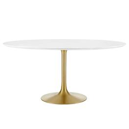 Lippa 60" Round Wood Dining Table by Modway - Gold White