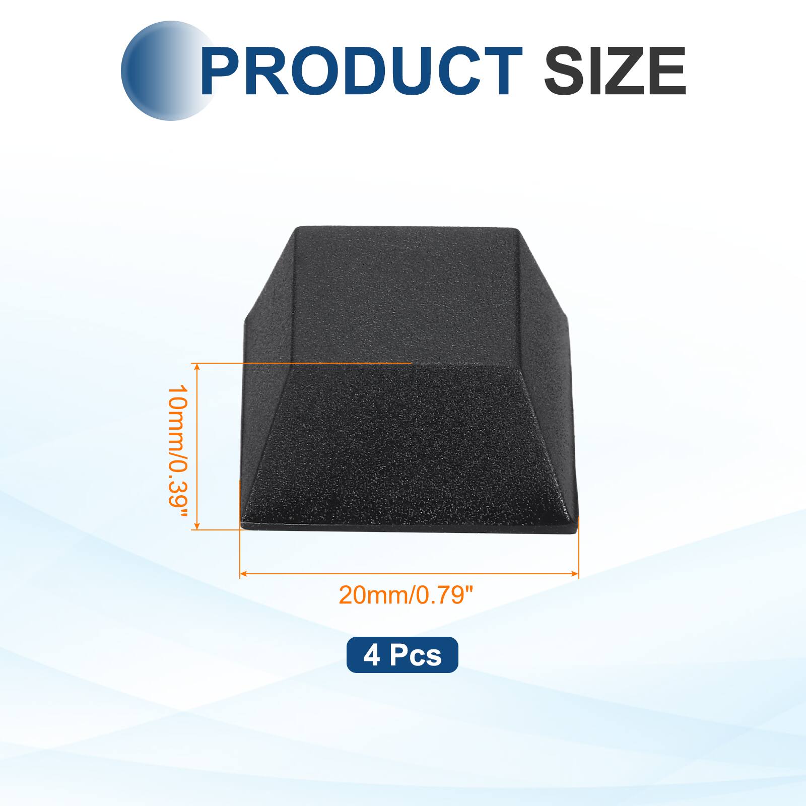 PRODUCT SIZE  
10mm/0.39" x 20mm/0.79"  
4 Pcs