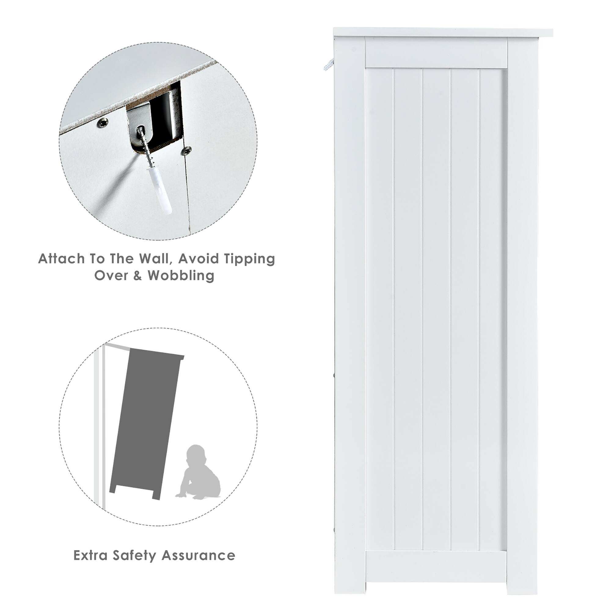 Attach To The Wall, Avoid Tipping Over & Wobbling

Extra Safety Assurance