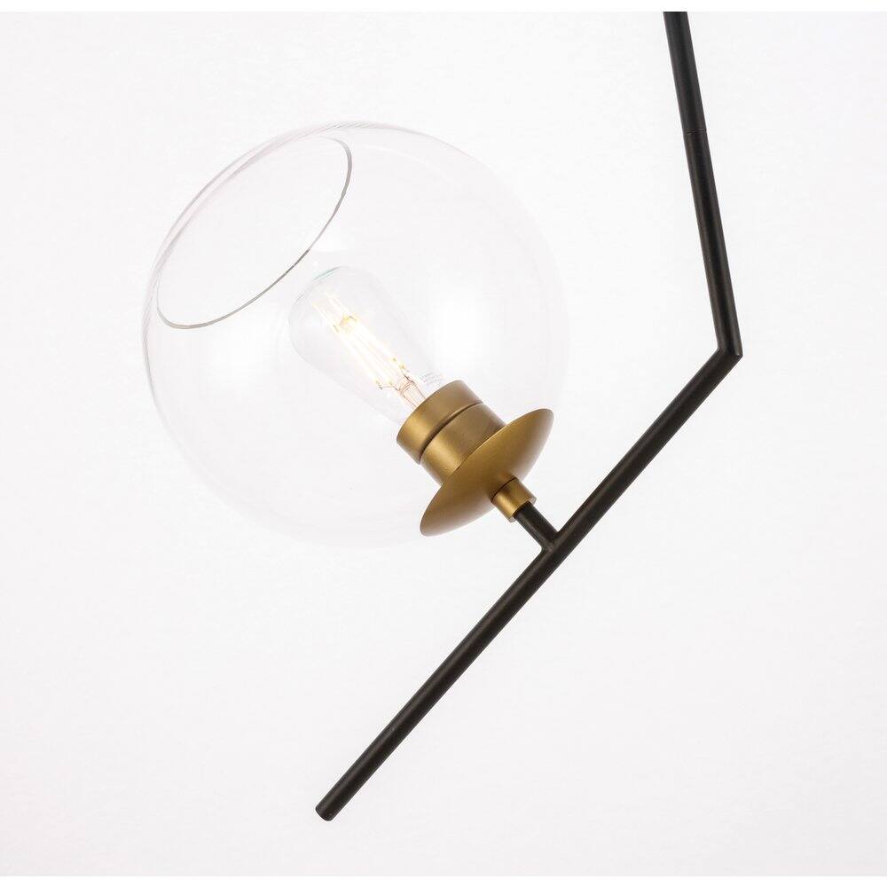 Alt View 1. Living District - Ryland 1 Light Black And Brass And Clear Glass Pendant - Black And Brass And Clear Glass.