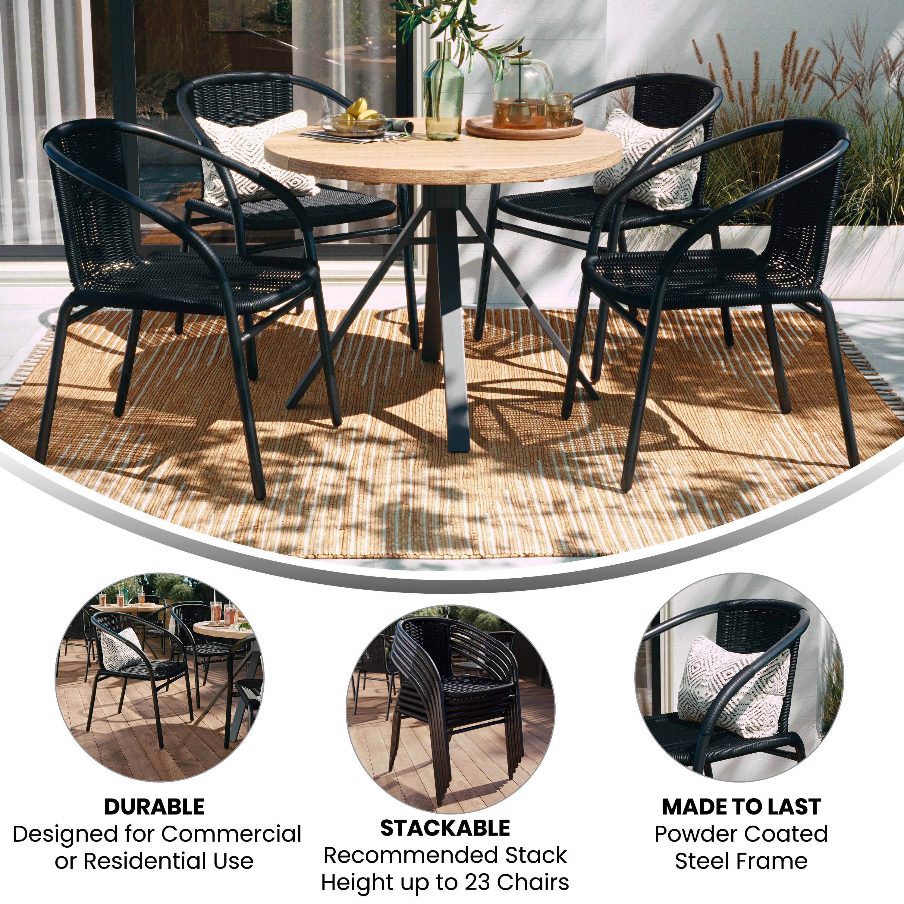 DURABLE  
Designed for Commercial or Residential Use

STACKABLE  
Recommended Stack Height up to 23 Chairs

MADE TO LAST  
Powder Coated Steel Frame