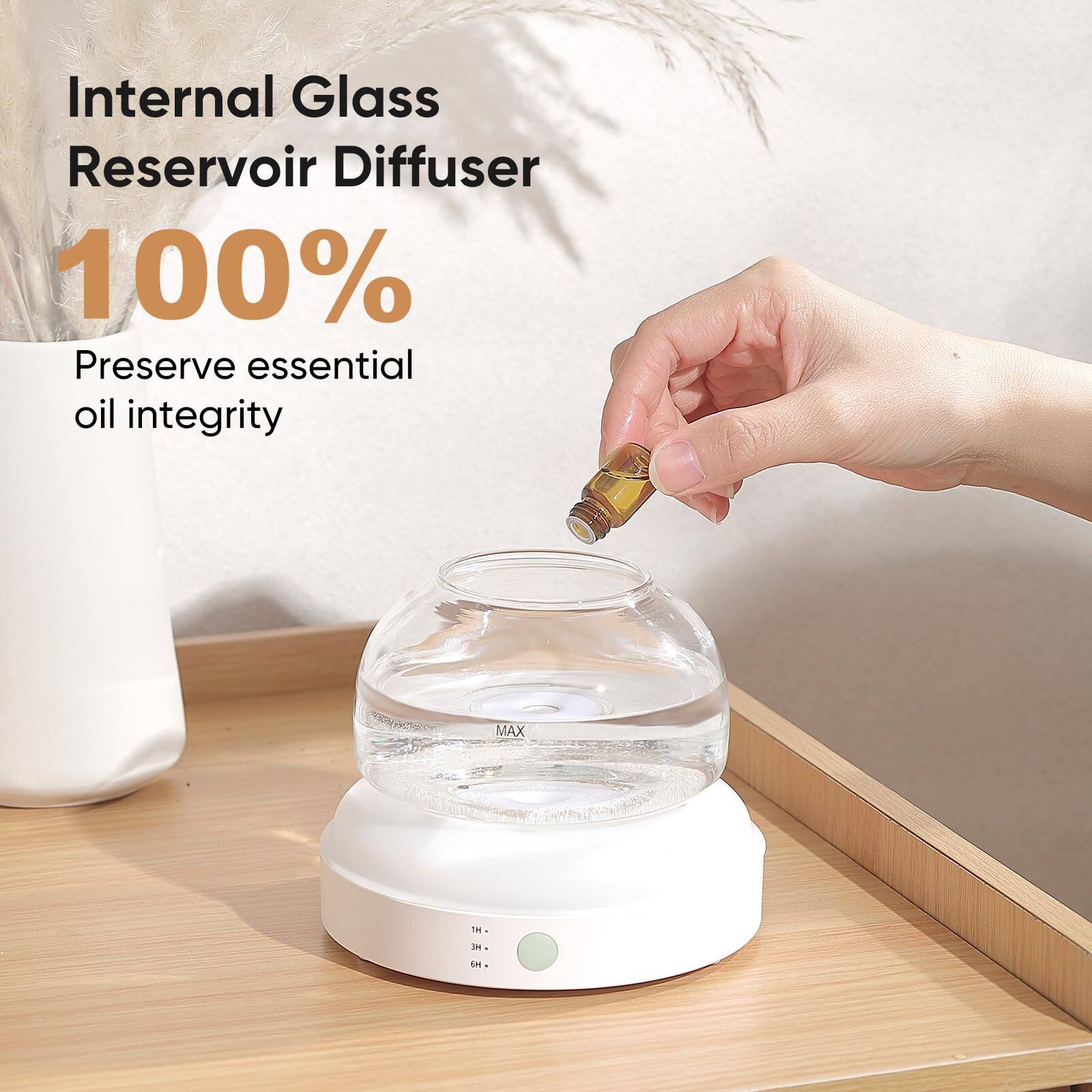 Internal Glass Reservoir Diffuser  
100%  
Preserve essential oil integrity