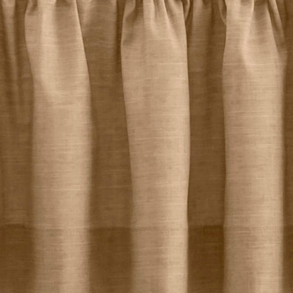 Left. Ellis Curtain - Ellis Lisa Solid Color Poly Cotton 1.5" Rod Pocket Duck Fabric Stylish Tailored Valance 58"x15" Tan - Tan.