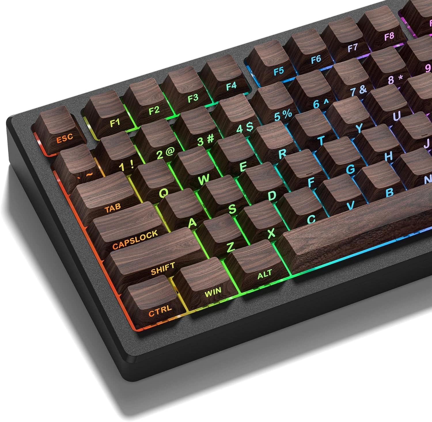 Womier - PBT Keycaps, Cherry Profile Dye-Sub Theme Keycaps for Cherry Gateron MX Switches Mechanical Keyboards - Brown-135 Keys