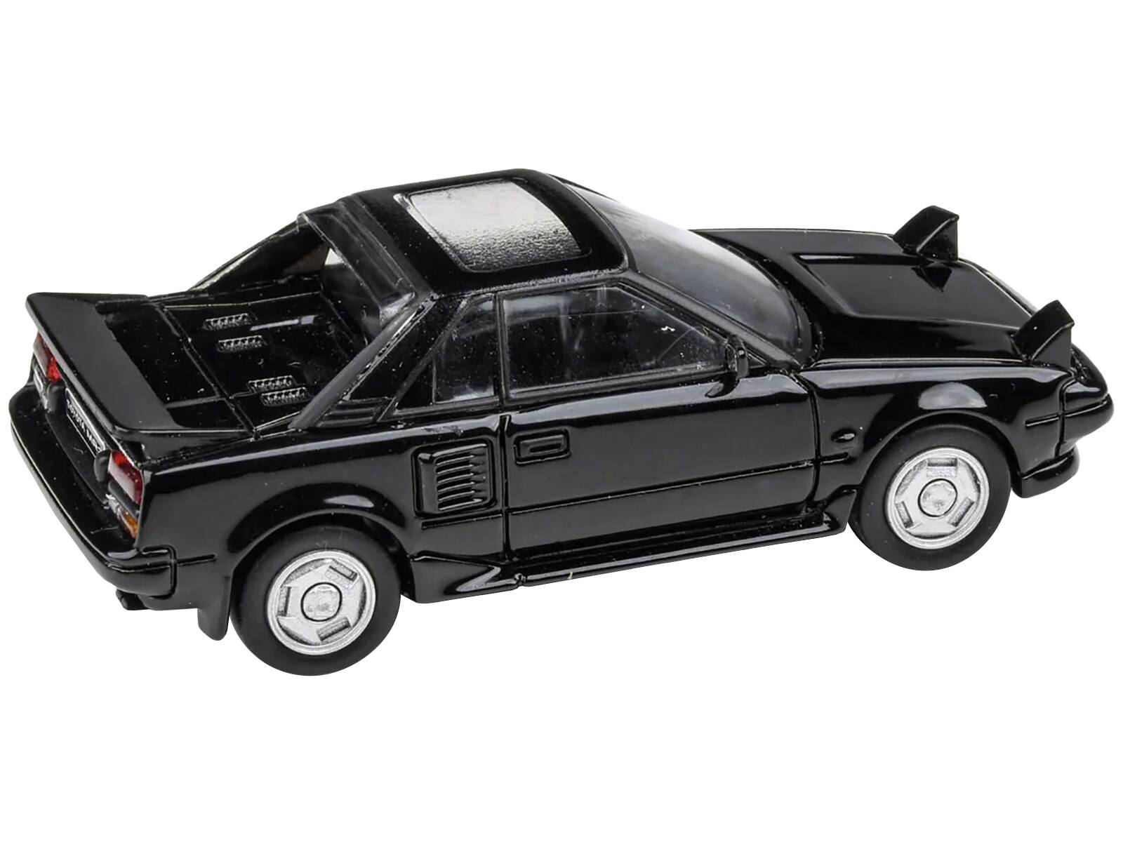 Angle. Paragon - 1985 Toyota MR2 MK1 Black Metallic with Sunroof 1/64 Diecast Model Car by Paragon Models - Black Metallic.