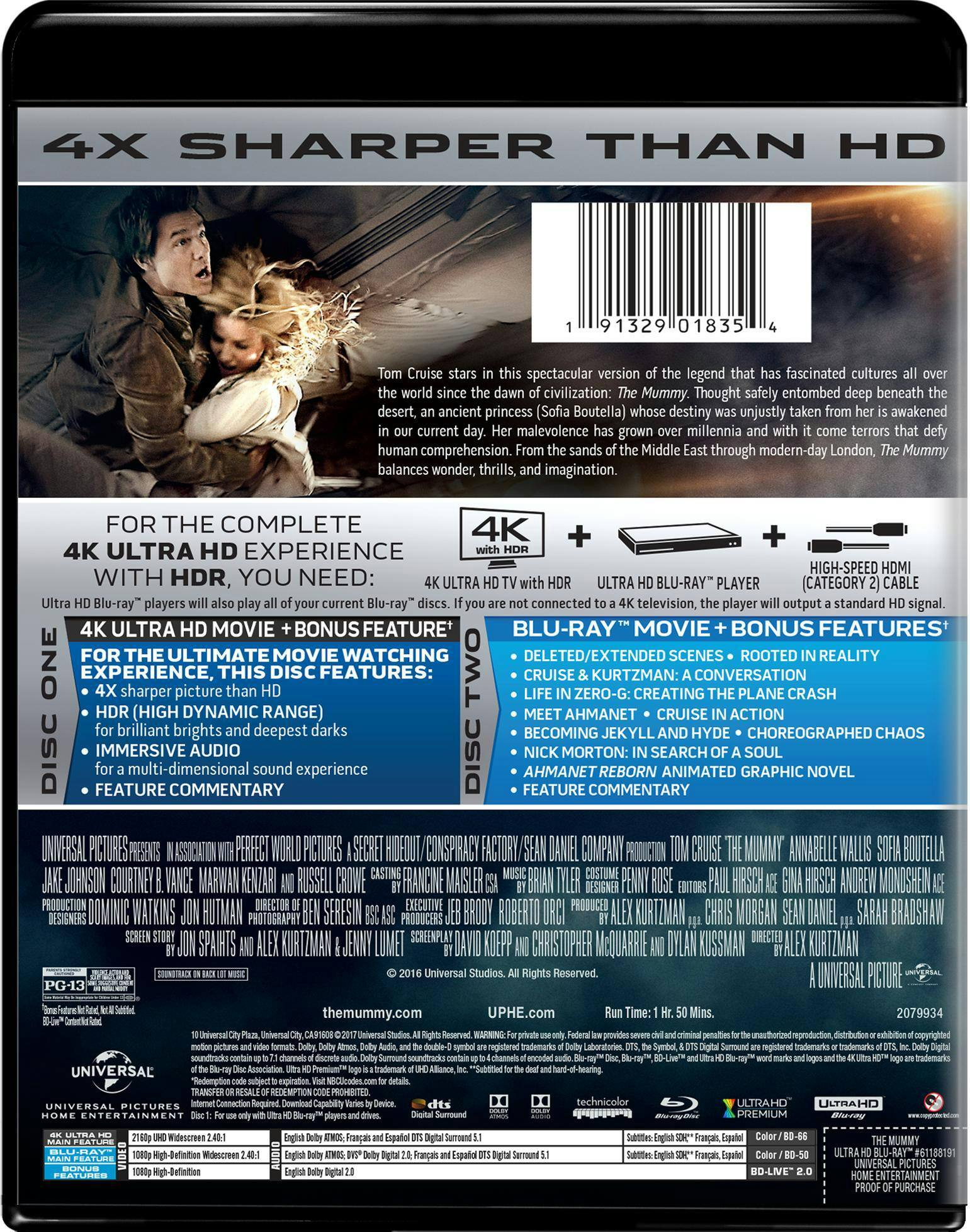 Back. The Mummy   - 4K Blu-Ray.