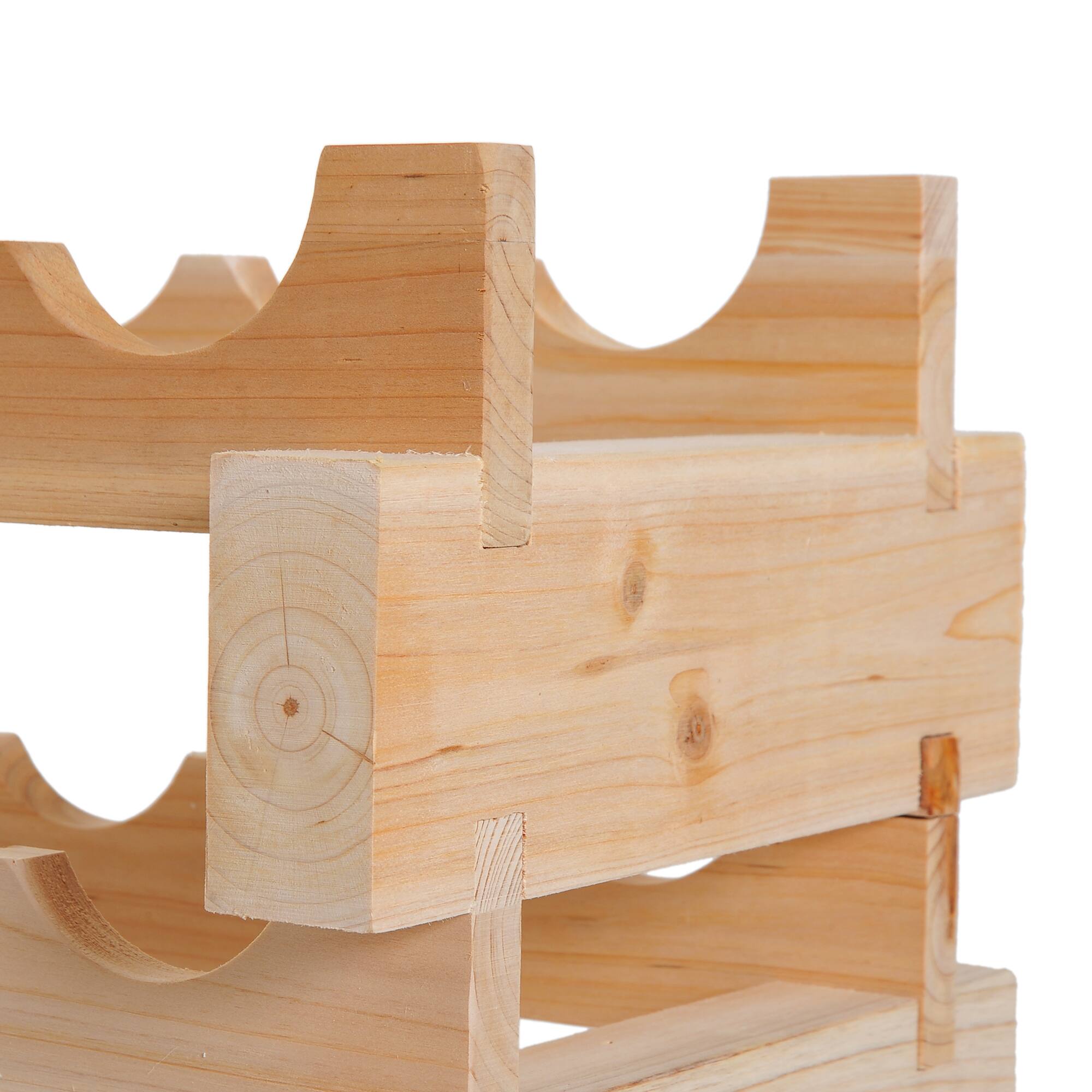 Alt View 8. Homcom - Stackable Wine Rack, Modular Storage Shelves, 72-Bottle Holder, Freestanding Display Rack for Kitchen, Pantry, Cellar - Natural Wood.