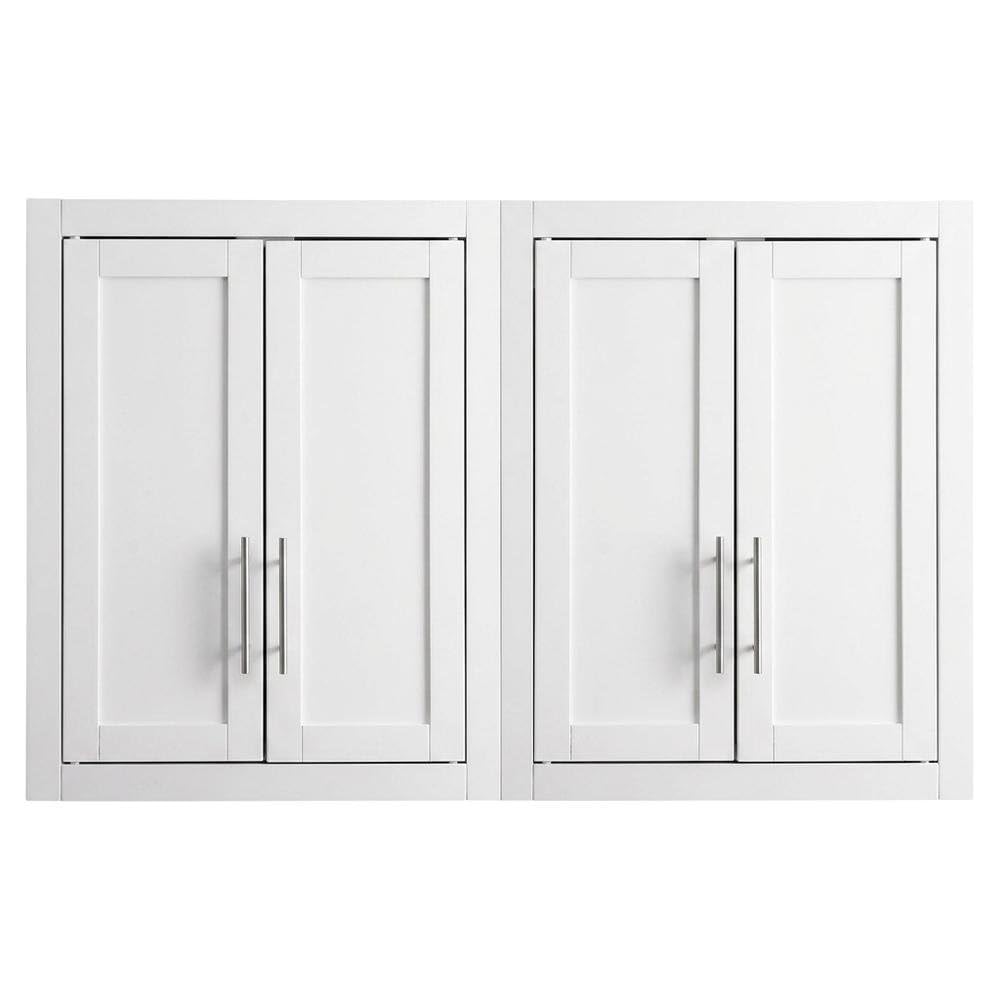Front. FurniFact - White 2-Piece Wall Kitchen Cabinet Set - White.