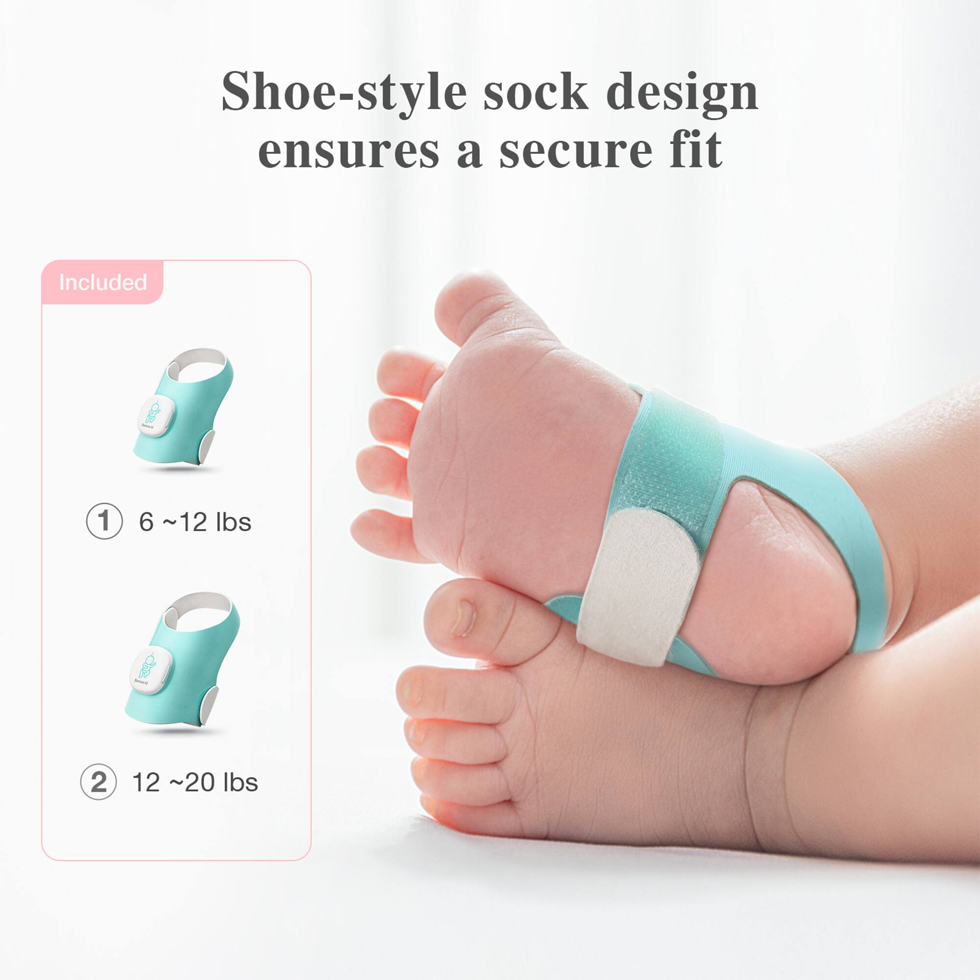 Shoe-style sock design ensures a secure fit

Included

1. 6 ~ 12 lbs

2. 12 ~ 20 lbs