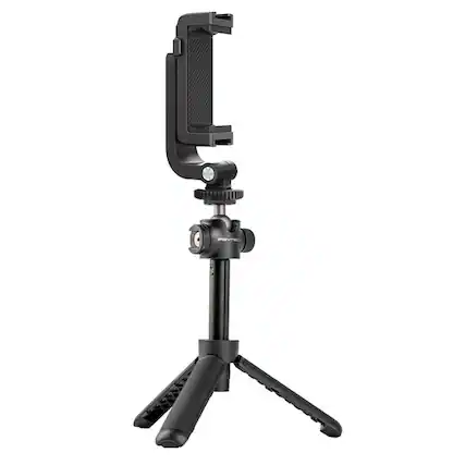 Front. PGYTECH - PGYTECH PGYTCH 4-Section Extension Pole Tripod Set with Cold Shoe Smartphone Holder.