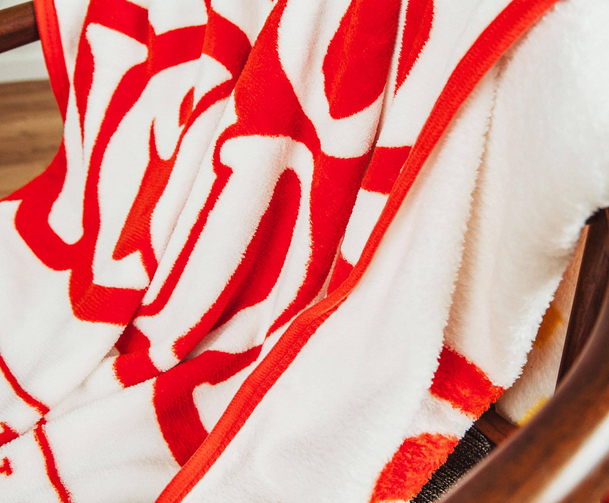 Alt View 3. H3 Sportgear - Nissin Cup Noodles Logo Microplush Throw Blanket | 45 x 60 Inches - White.