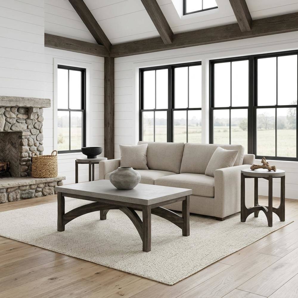 Alt View 5. Starlight Canyon Home - Living Room Set, Coffee Table Set of 3 with End Tables - Wirebrush Rustic Brown.