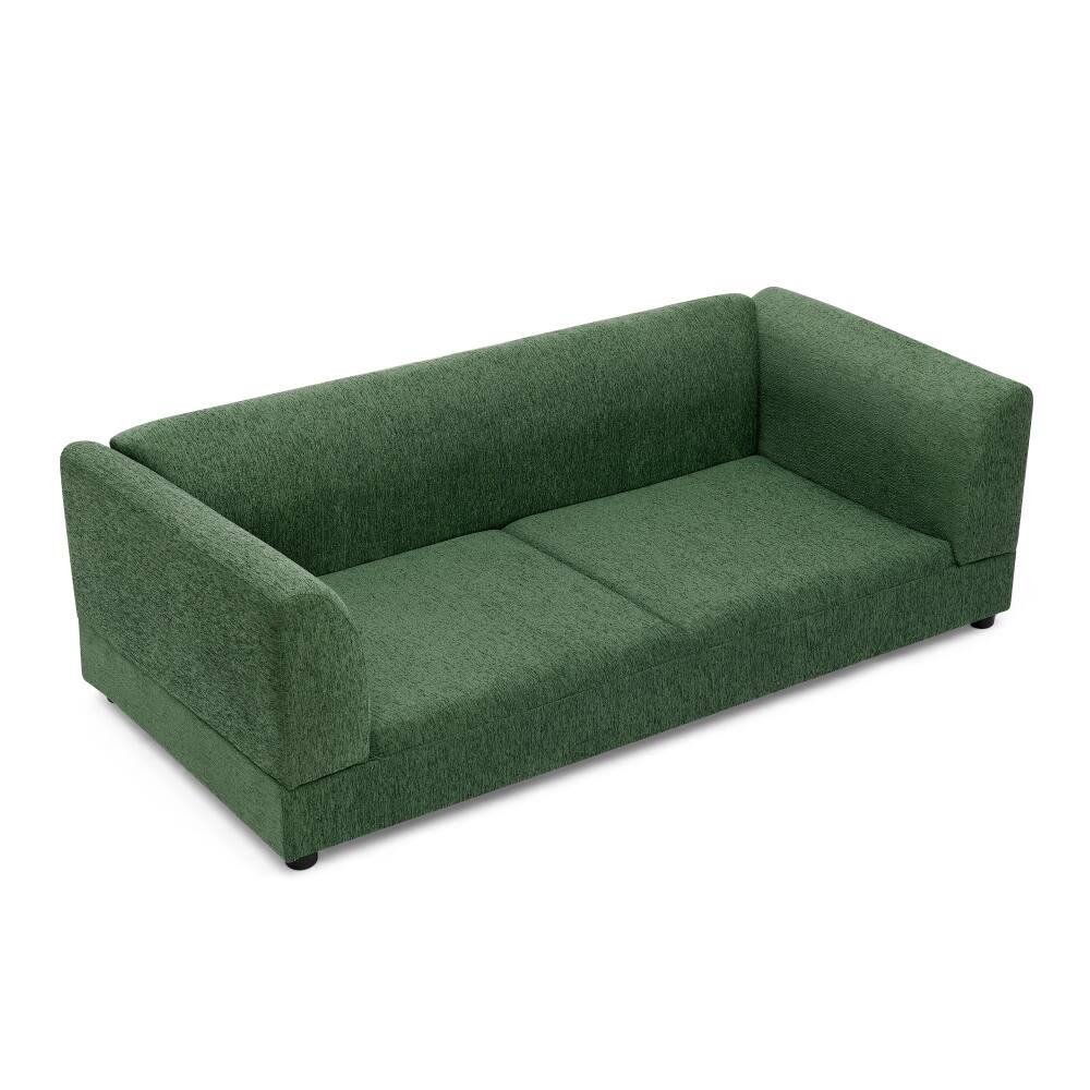 Alt View 4. JUJABU - Green Comfortable Oversized Pet Sofa for Medium/Large Dogs with Backrest, Armrests & Soft Cushion - Green.