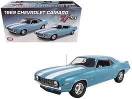 ACME - 1969 Chevrolet Camaro Z/28 Carolina Blue with White Stripes Limited Edition to 420 pieces Worldwide 1/18 - Blue and White