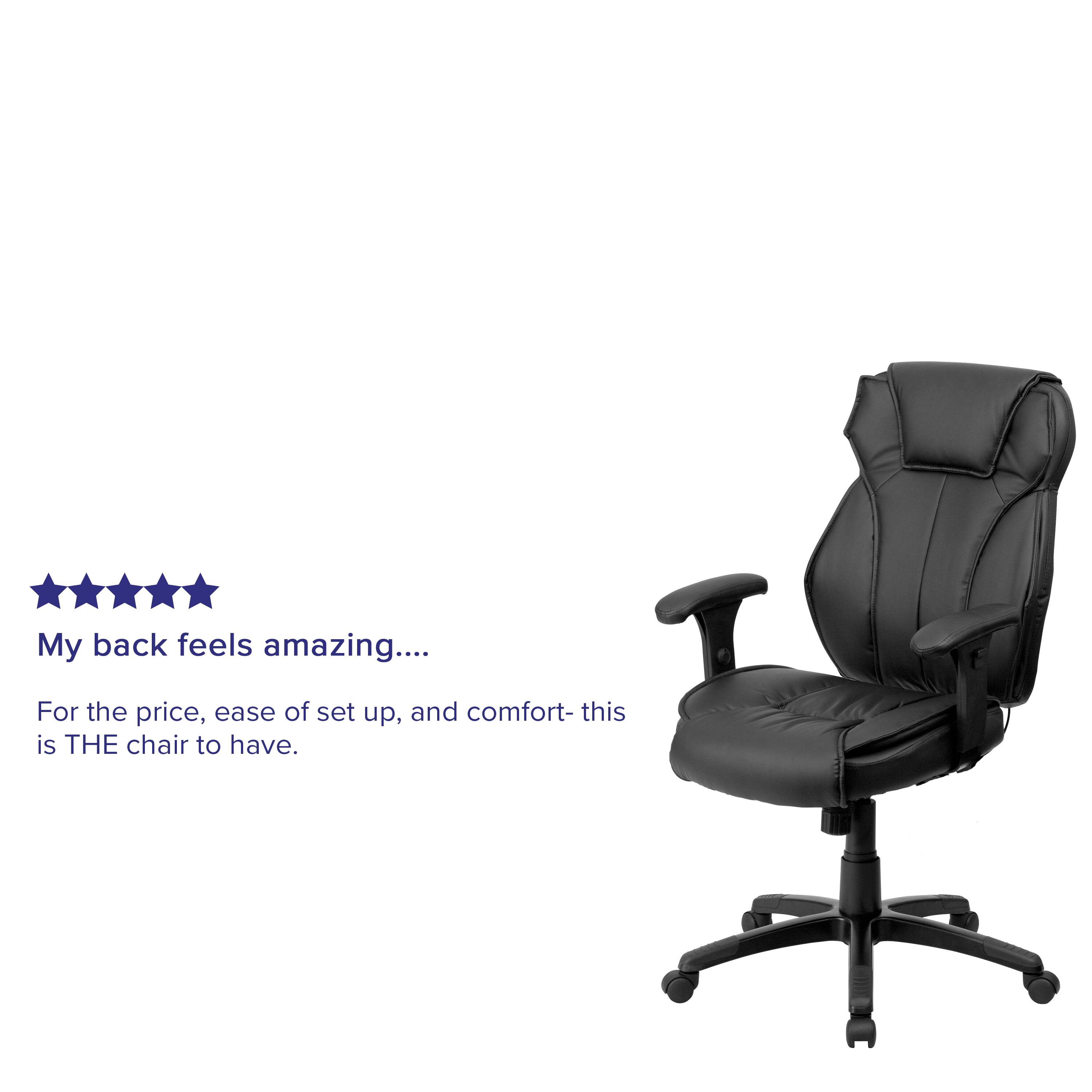 My back feels amazing.... For the price, ease of set up, and comfort- this is THE chair to have.