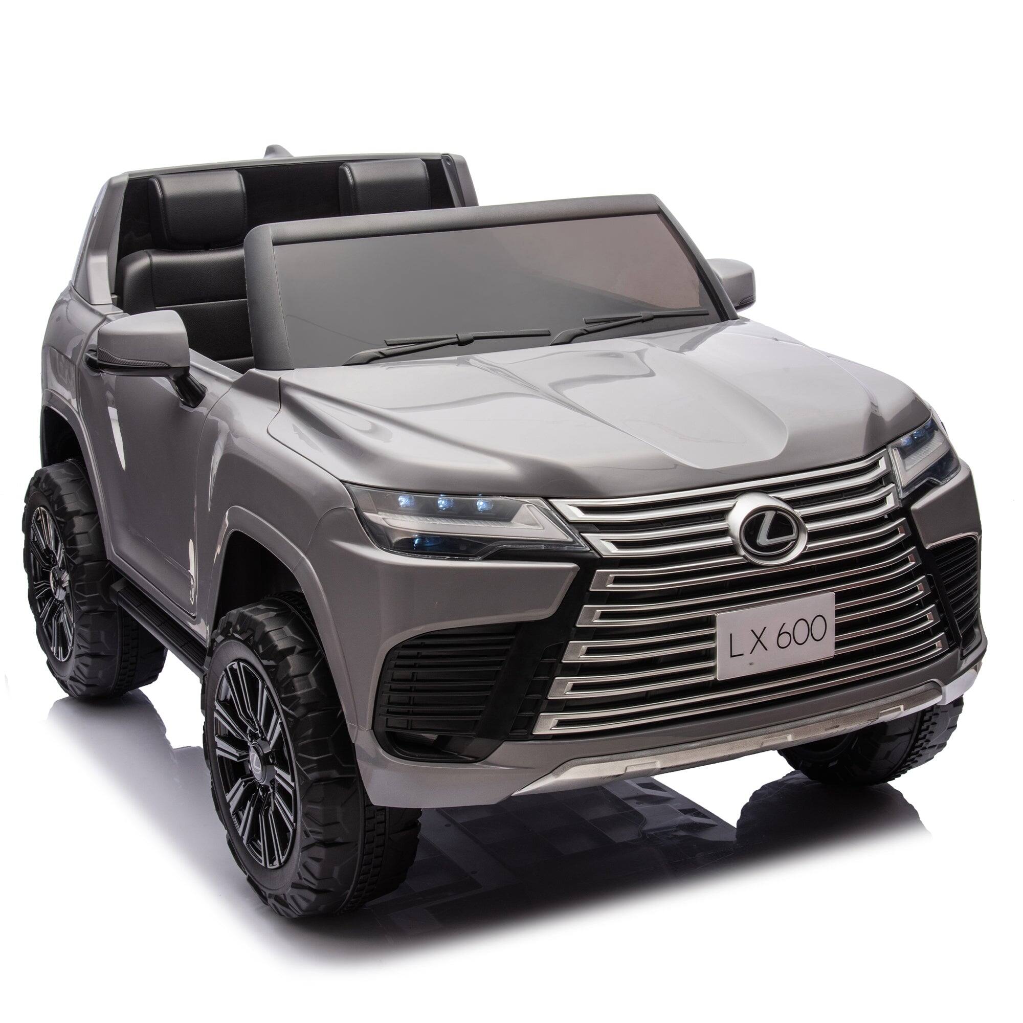 Alt View 4. BreeBe - Licensed LEXUS LX600 24V Kids Ride-On Car 2-Seater 2WD, Parents Control, Bluetooth, Music, Adjustable Speed - Gray.