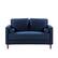 Front. Lifestyle Solutions - Langford Loveseat with Upholstered Fabric and Eucalyptus Wood Frame - Navy Blue.