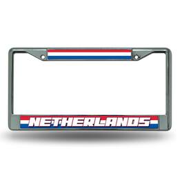 Rico Industries - Netherlands World Cup Soccer (Football) Chrome Metal License Plate Frame - Multi