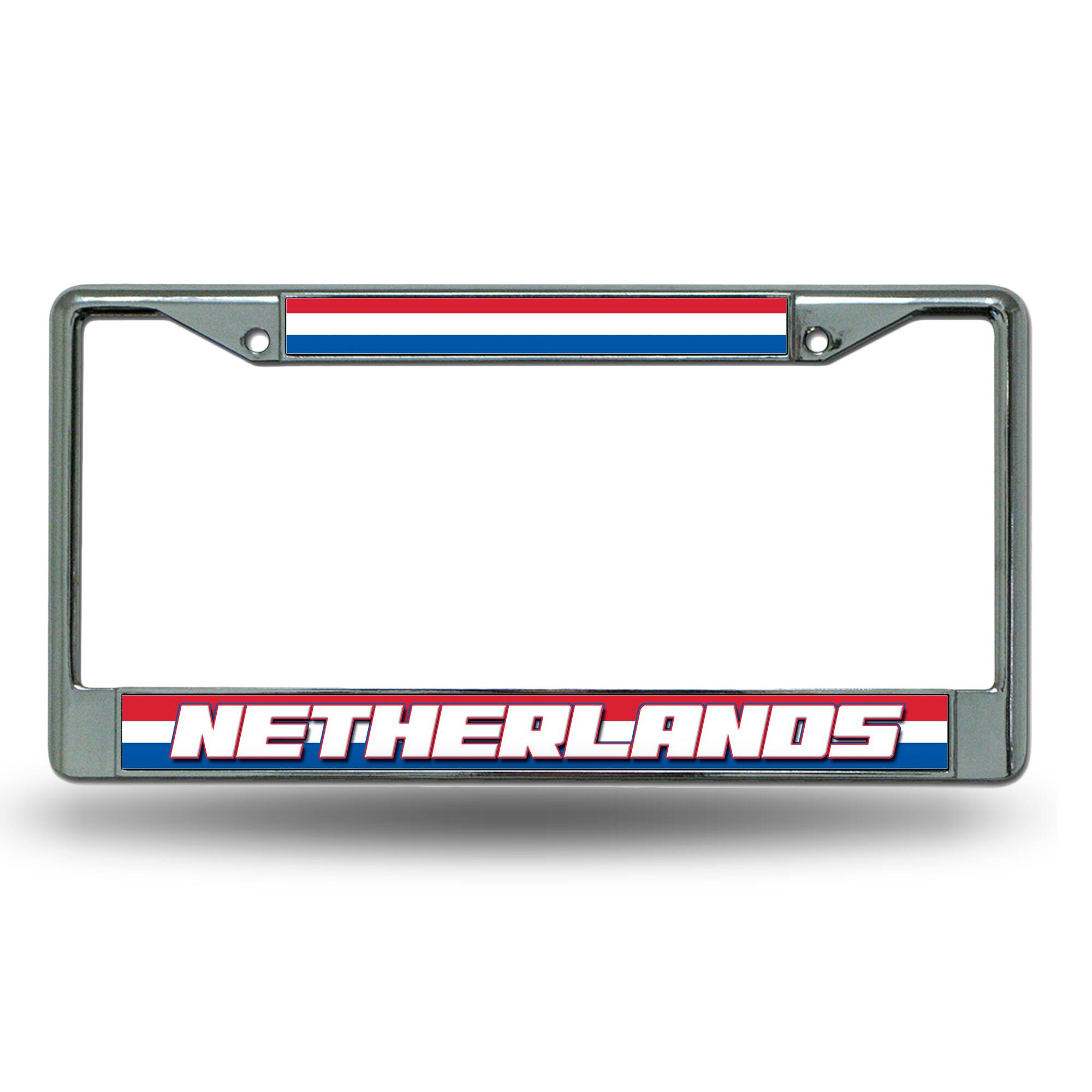 Netherlands World Cup Soccer (Football) Chrome Metal License Plate Frame