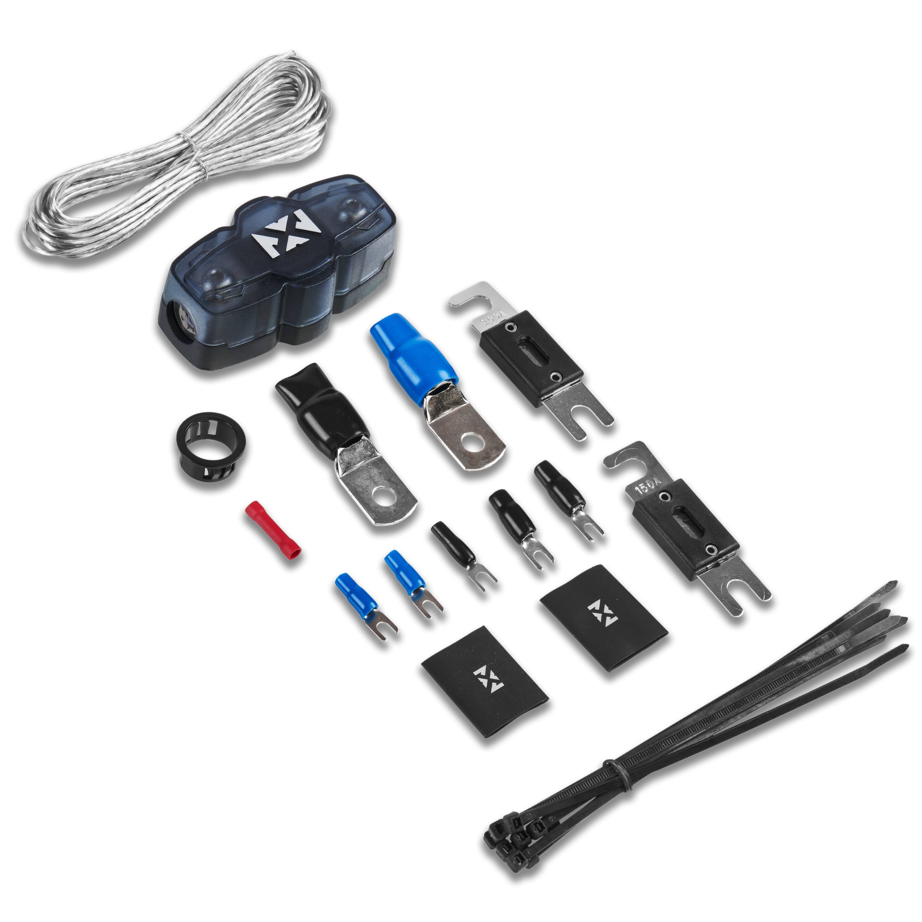 Alt View 9. NVX - XKIT02 True 1/0 Gauge AWG 100% OFC Complete Amplifier Wiring Kit with 2-Channel RCA Cable.