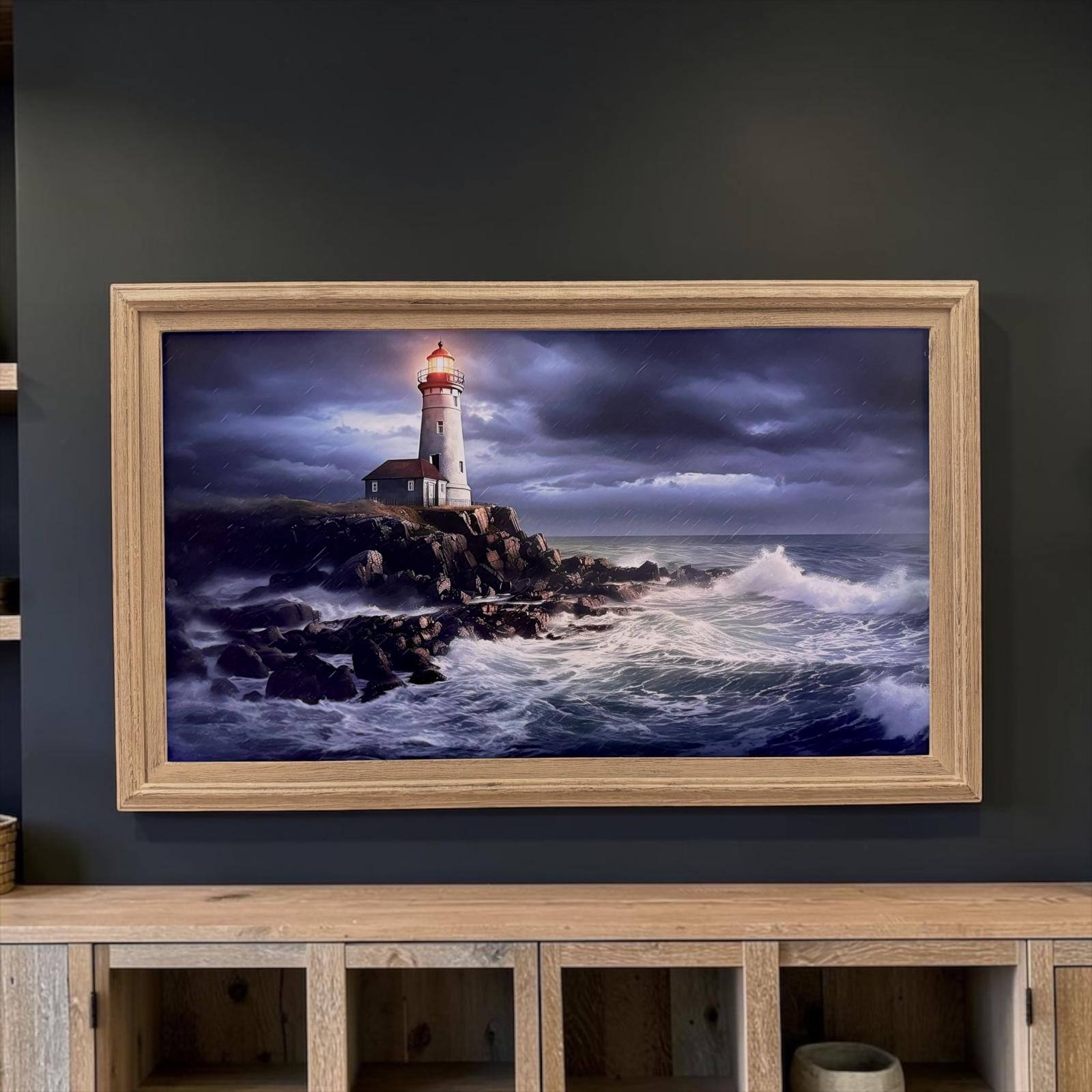 Alt View 9. LAREDO FRAME FACTORY - 65 inch Handmade Tv frame for Samsung The Frame tv and Frame Pro Model - RUSTIC DRIFT WOOD.